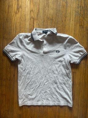 Fred Perry White Polo with Navy Tipping